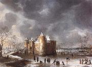 Jan Abrahamsz. Beerstraten The Castle of Muiden in Winter oil painting on canvas